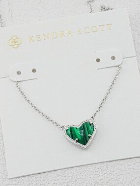 Kendra Scott Heart Malachite Necklace